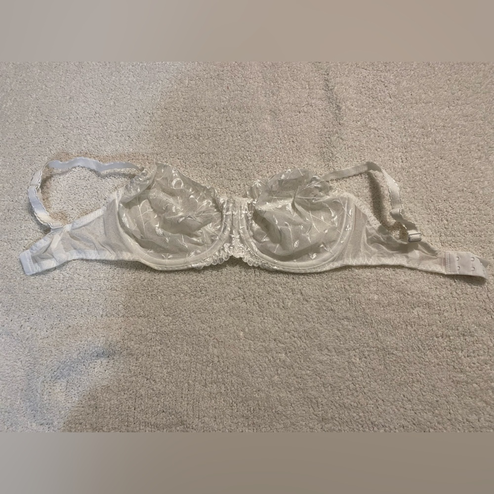 (NWOT) Victoria’s Secret Sheer White Embroidered Underwire Bra